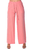 Azucar 100% Linen Draw String Pants w/Pockets for Women in (6) Colors -LLP1313