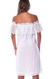 Summer Cotton Off-The-Shoulder Dress Knee Length - LRPD949