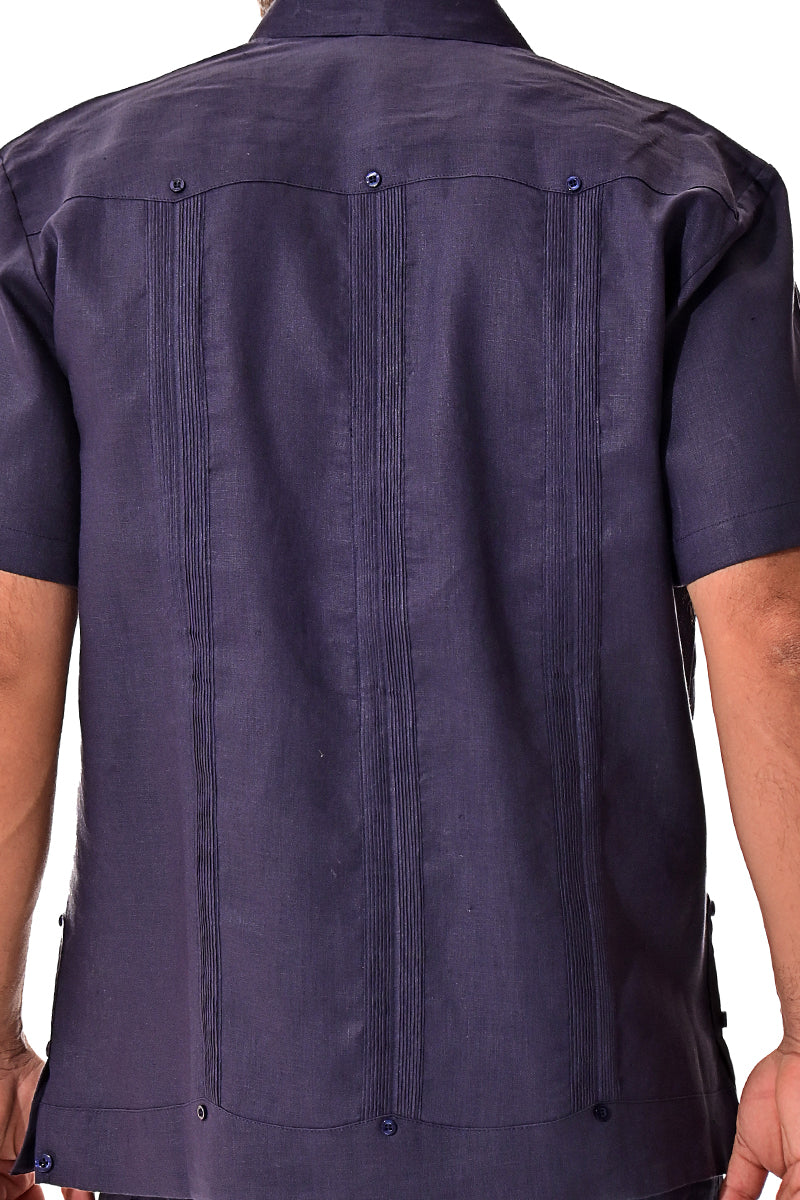 Mens 100% Soft Linen Guayabera S/S Shirt for Men- Traditional 4-Pocket in (5) Colors - LS399 - Casual Tropical Wear