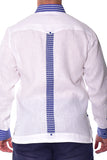 Bohio Men's 100% Linen Guayabera Inspired Long Sleeve Fancy Shirt w/Striped Pin-Tucked Panels in (3) Colors MLFG2029 - Casual Tropical Wear