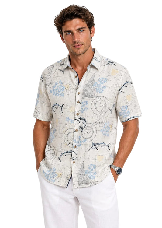 Bohio Men’s Nautical Linen Shirt – Coastal Linen Collection - MLSP3920