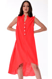 Azucar Ladies 100% Linen Sleeveless Dress w/Scalloped Hem in (3) Colors -LLD1729 - Casual Tropical Wear
