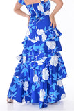 AZUCAR LADIES PRINTED RUFFLES SKIRT WITH LINING - back view  LPK1707