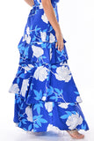 AZUCAR LADIES PRINTED RUFFLES SKIRT WITH LINING - side view - LPK1707