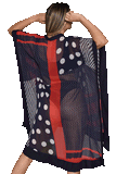 Aszucar Ladies V-Neck Bikini Cover-Up Tunic w/Wide Contrast Trim in (2) Colors - LPT1448 - Casual Tropical Wear