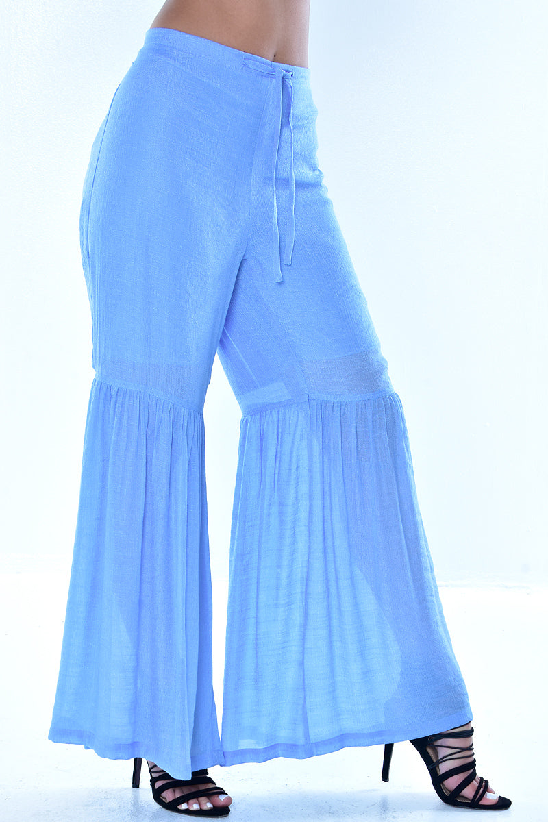 Ladies Bell Bottom Drawstring Pants by Azucar - Casual Tropical Wear