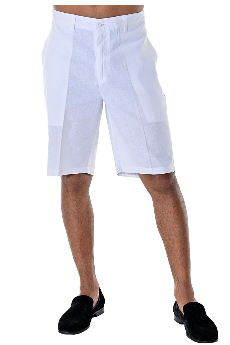 Bohio Mens 100% Linen Casual Flat Front Summer Linen Shorts in (5) Colors -  MLH40