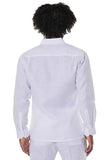Bohio 100% Linen Mens Fancy Long Sleeves w/Fancy Panels Beach Shirt in (2) Colors-MLS104 - Casual Tropical Wear