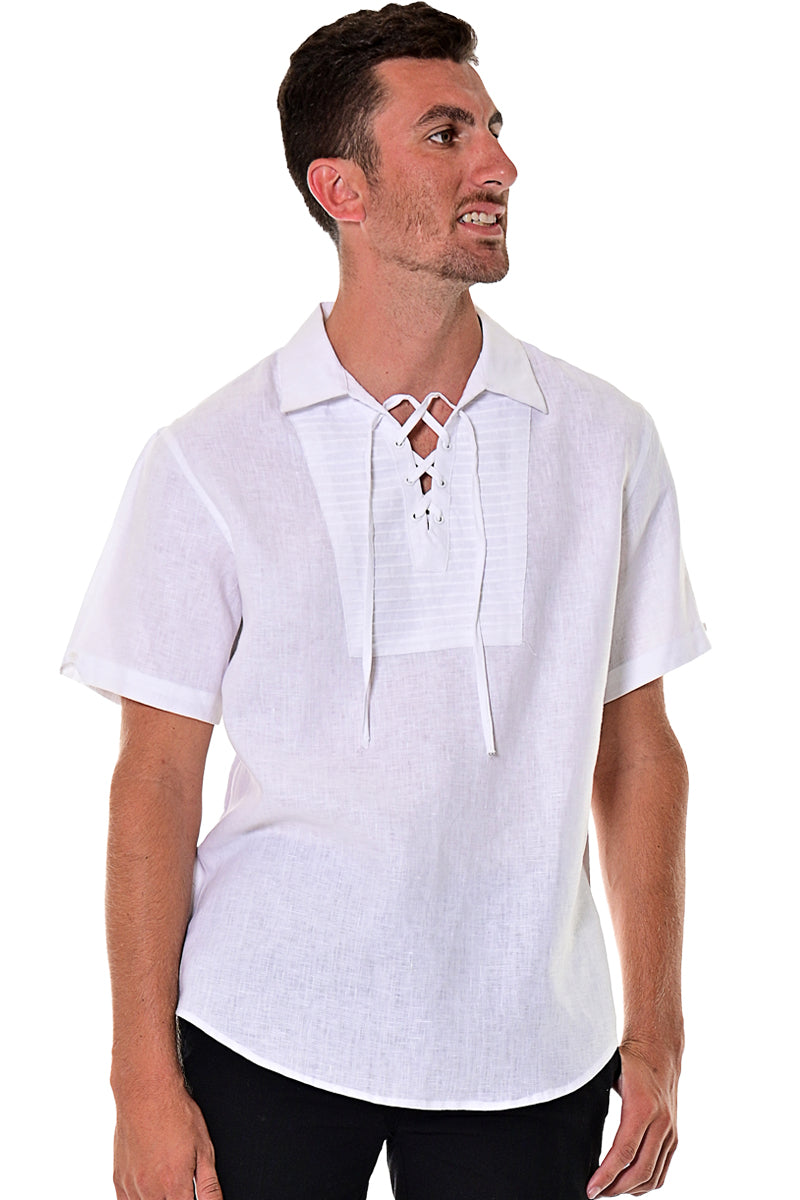 Bohio Men's Casual Summer 100% Linen Drawstring Pants with Pockets