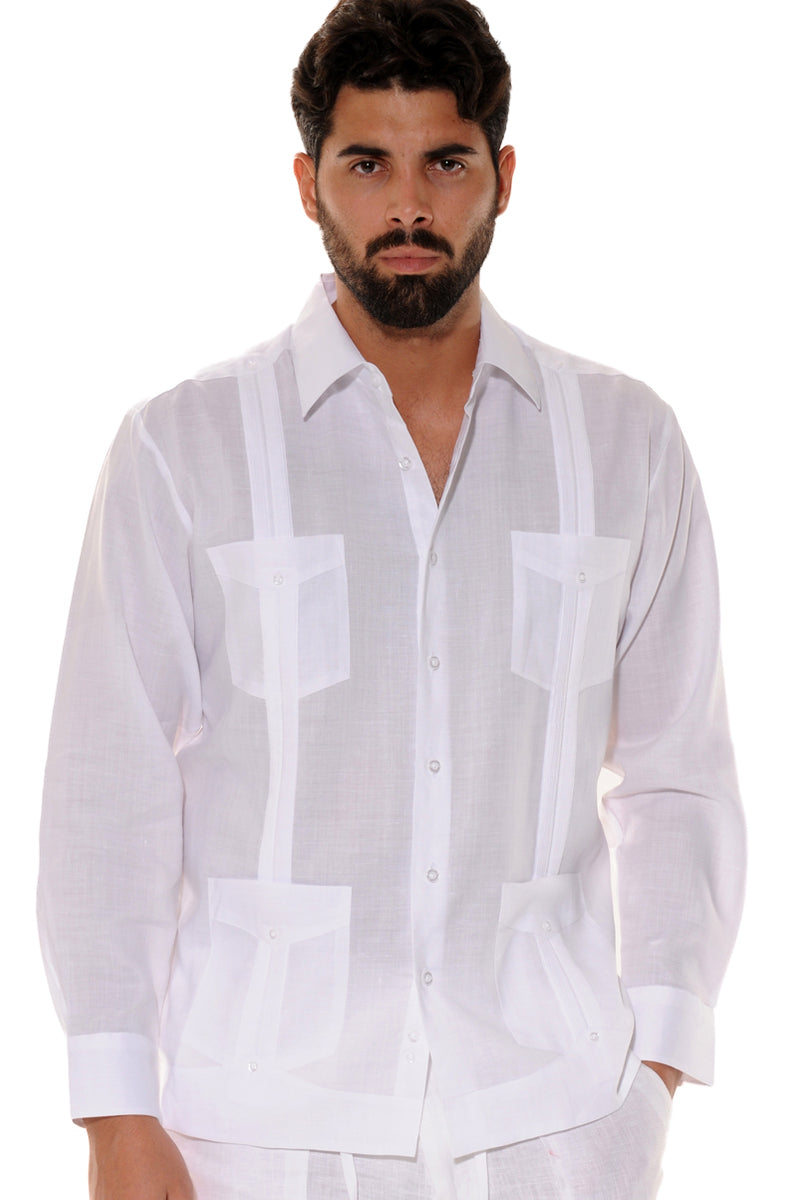 Bohio 100% Linen Long Sleeve Button-Down Shirt with Pocket & Stripes, Men's, Size: XL, Black