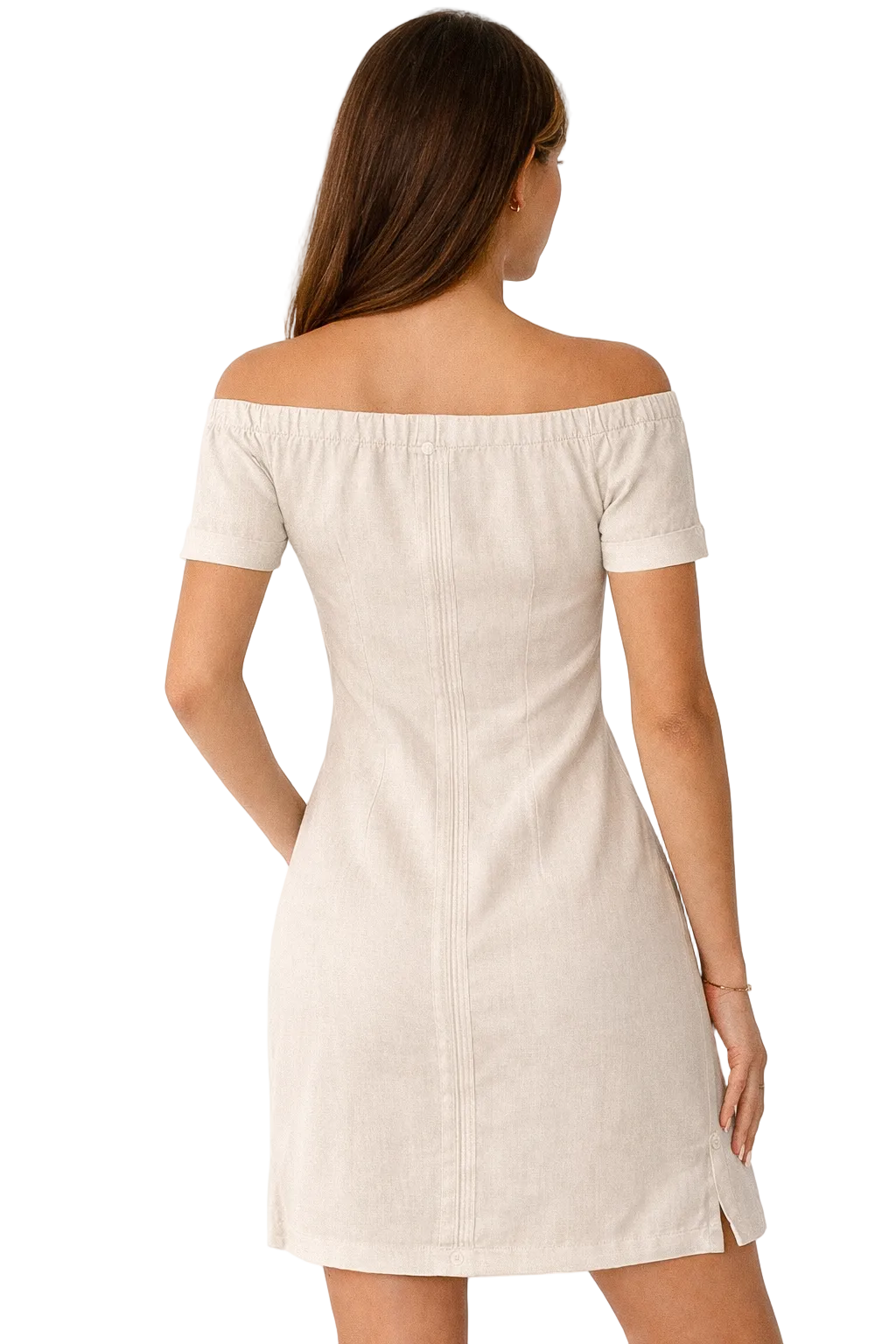 Ladies 100% Soft Linen Traditional (4) Pocket Guayabera Dress in (5) Colors - LLGD3011 - Casual Tropical Wear