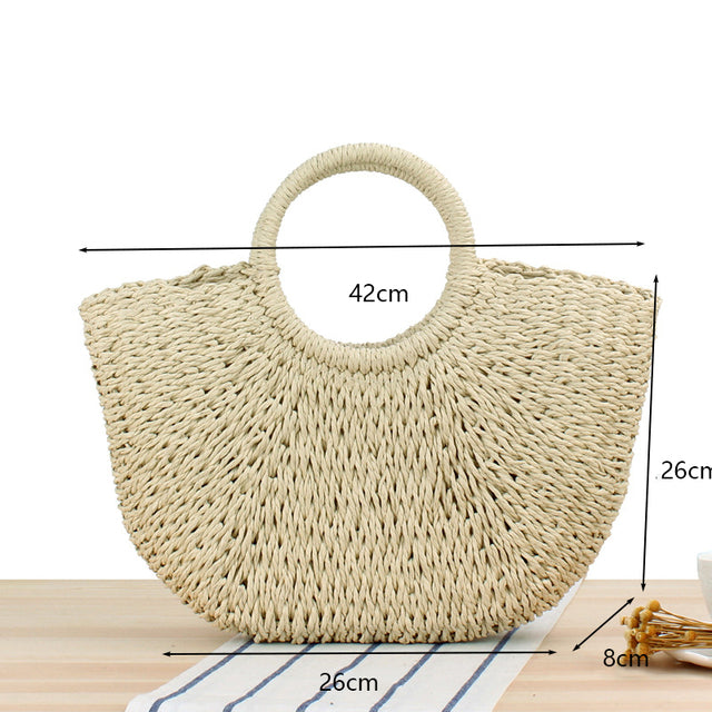 Handmade Straw Bags Casual Tropical Wear