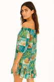 Seashell & Starfish Off-Shoulder Cotton Dress – 100% Cotton Beach Cover-Up - LCD3601