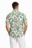 Men’s Tropical Button-Up Shirt – Lightweight Short Sleeve Floral Shirt - MRS3521 - Casual Tropical Wear