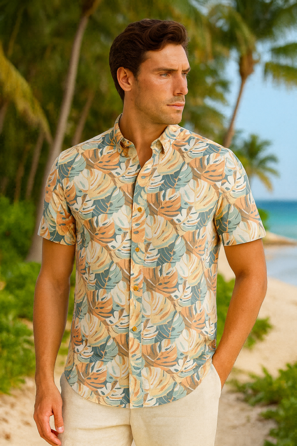 Tropical Escape Cotton-Blend Shirt - MRS3551 - Casual Tropical Wear