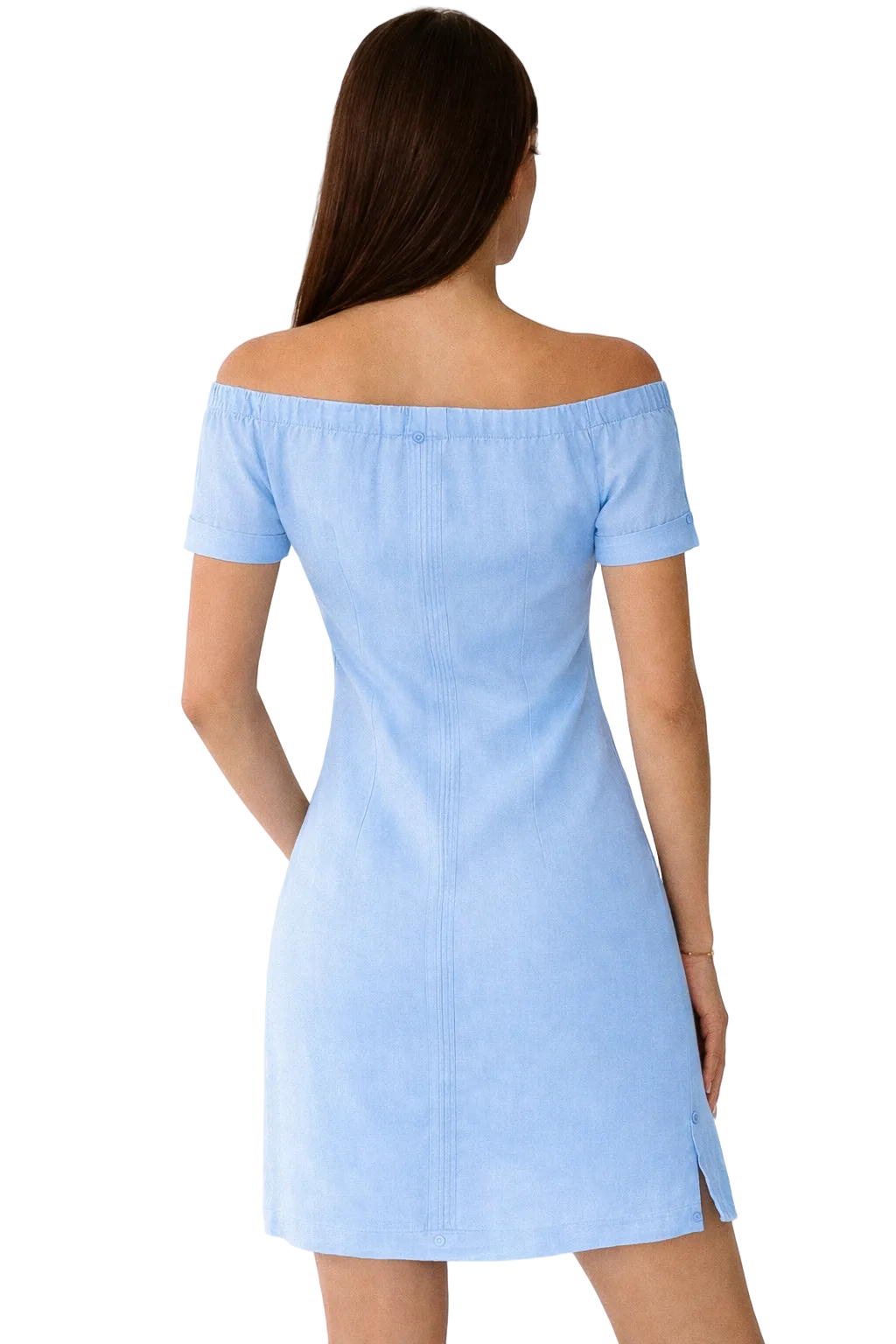 Ladies 100% Soft Linen Traditional (4) Pocket Guayabera Dress in (5) Colors - LLGD3011 - Casual Tropical Wear