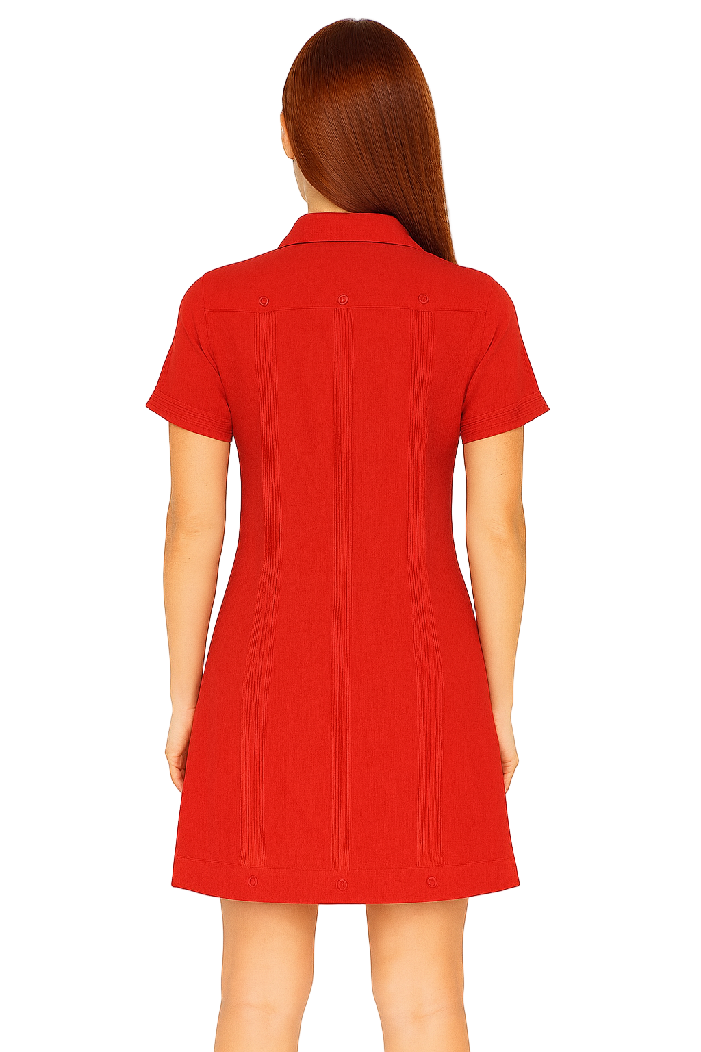 Ladies 100% Soft Linen Traditional (4) Pocket Guayabera Dress in (5) Colors - LLGD3010 - Casual Tropical Wear