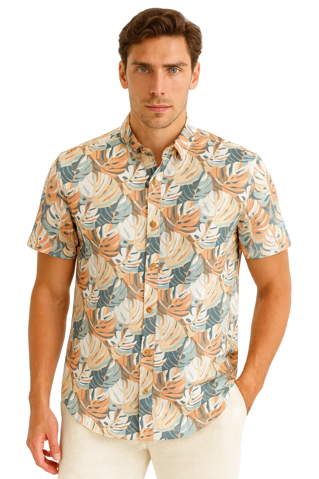 Tropical Escape Cotton-Blend Shirt - MRS3551 - Casual Tropical Wear