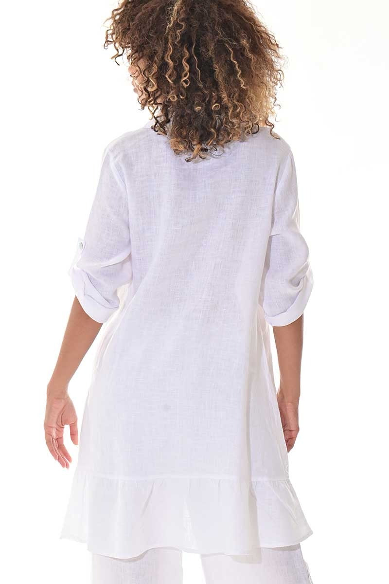 Linen Button-Down High-Low Dress/Blouse – LLWB3108 - Casual Tropical Wear