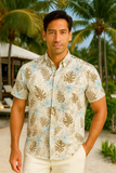 Bohio Mens Sandy Palms Cotton Gauze Shirt- MCS3697