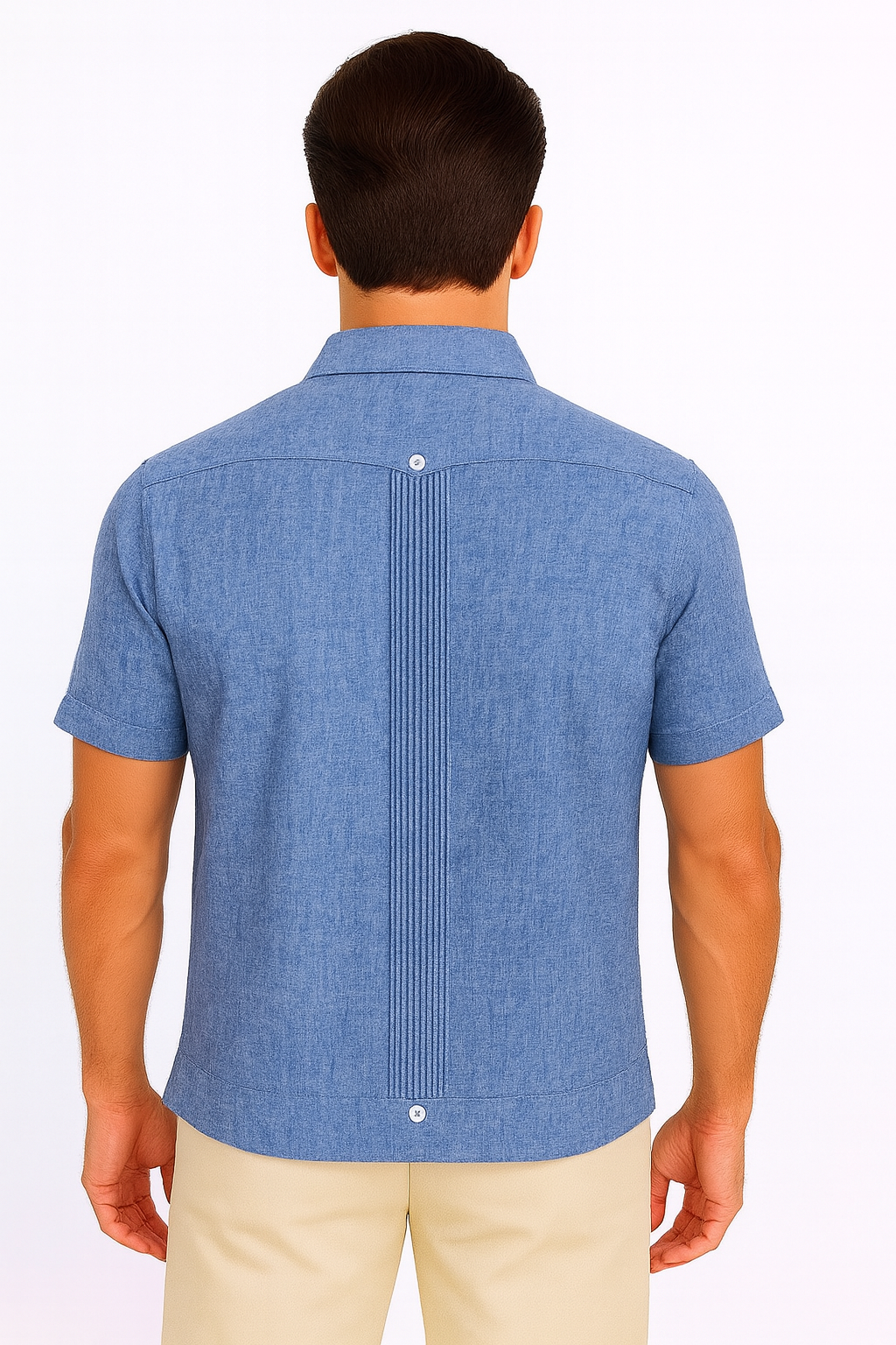 Men’s Wrinkle-Free Linen Look Guayabera Shirt – Short Sleeve, Linen Blend (6 Colors) -MLG3525 - Casual Tropical Wear