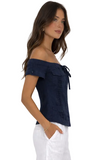 Women's Off-Shoulder Guayabera Linen Top – 100% Linen Button Front Summer Blouse | Resort & Vacation Wear | Available in 5 Colors- LLGB3007 - Casual Tropical Wear