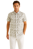 Silver Palm Cotton Gauze Shirt | Men’s Tropical Resort Wear - MCS3703