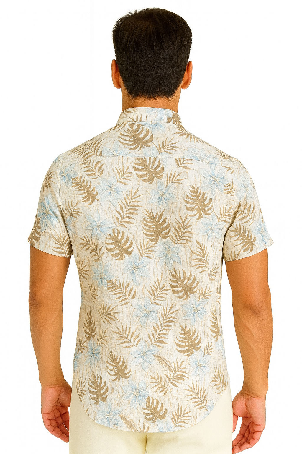 Bohio Mens Sandy Palms Cotton Gauze Shirt- MCS3697 - Casual Tropical Wear