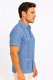 Men’s Wrinkle-Free Linen Look Guayabera Shirt – Short Sleeve, Linen Blend (6 Colors) -MLG3525