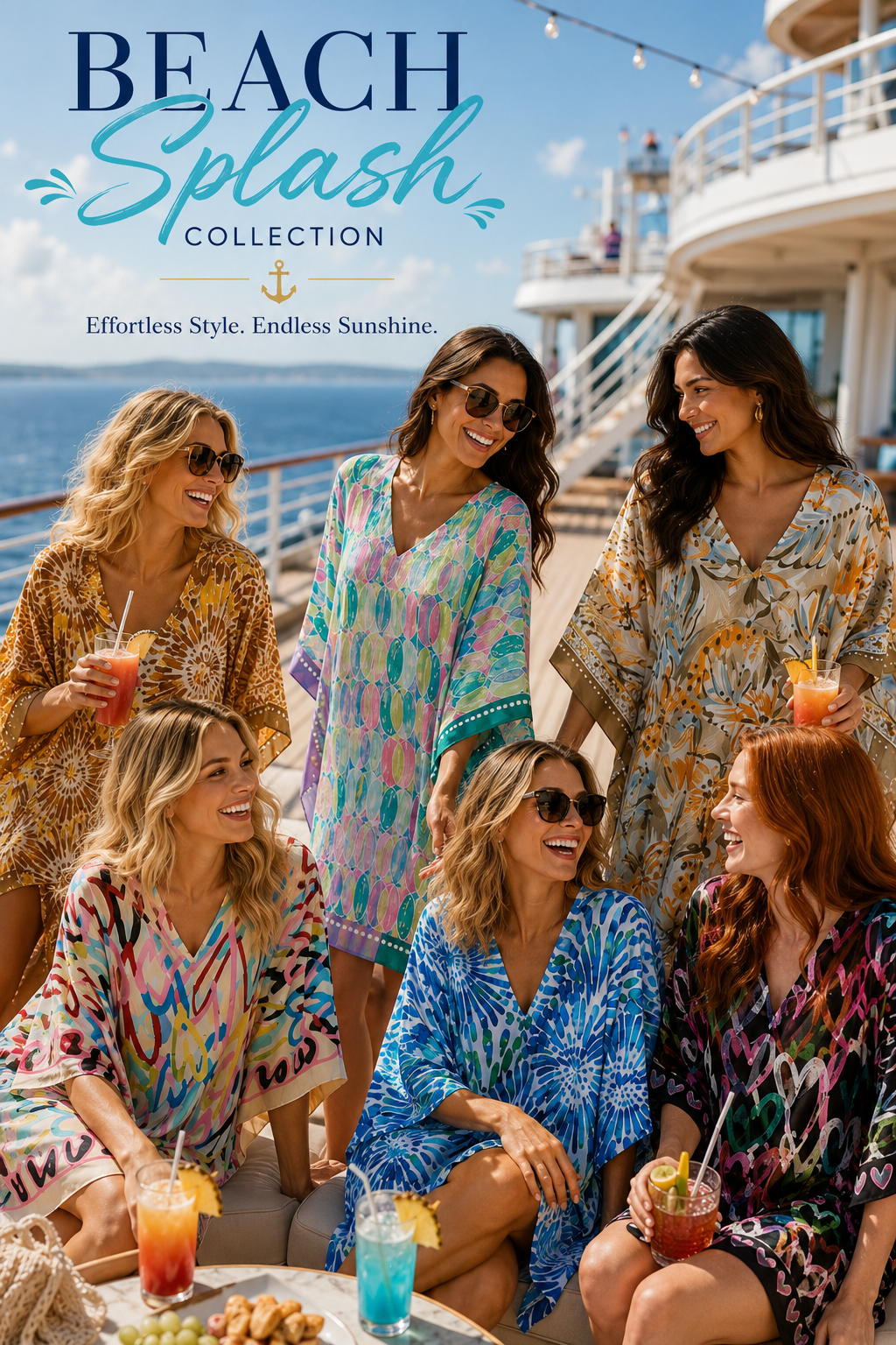 AZUCAR Beach Splash Collection Women's Tropical Bubble Print Cover-Up Dress – Lightweight Resort Swim Cover-Up - LPT4016