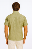 Men’s Wrinkle-Free Linen Look Guayabera Shirt – Short Sleeve, Linen Blend (6 Colors) -MLG3525