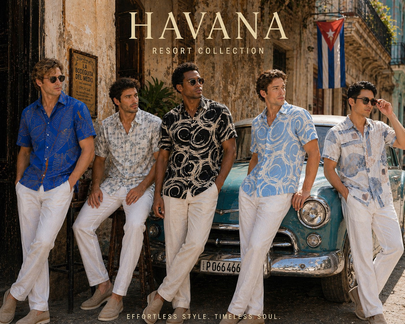 BOHIO Havana Collection Men’s Abstract Resort Shirt – Modern Tropical Short Sleeve Shirt - MLL3850 - Casual Tropical Wear