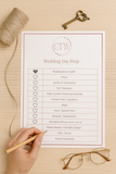 ✨ Wedding Day Prep Checklist – Printable PDF (4 Pages)