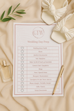 ✨ Wedding Day Prep Checklist – Printable PDF (4 Pages)