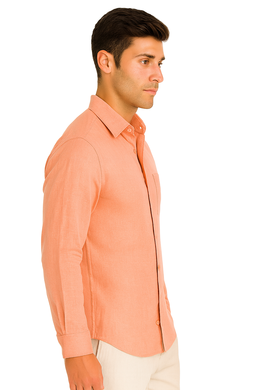 Men’s 100% Linen Long Sleeve Shirt – Classic Resort Style in Lime Green, Navy, and Natural | Casual Tropical Wear - MLS2043 - Casual Tropical Wear
