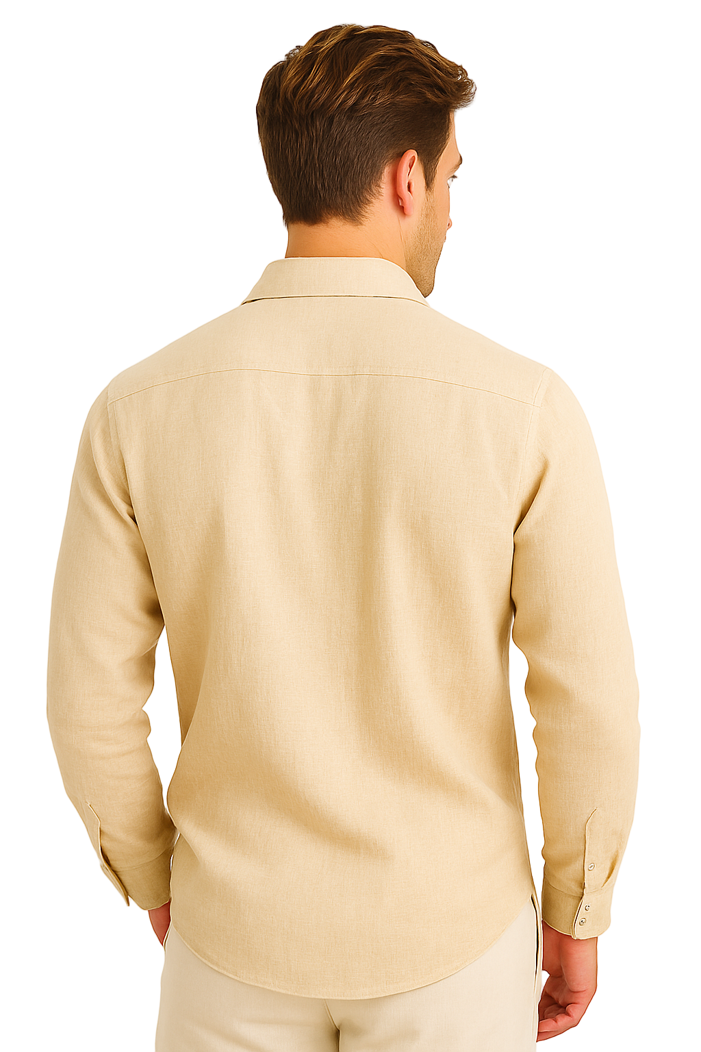 Men’s 100% Linen Long Sleeve Shirt – Classic Resort Style in Lime Green, Navy, and Natural | Casual Tropical Wear - MLS2043 - Casual Tropical Wear