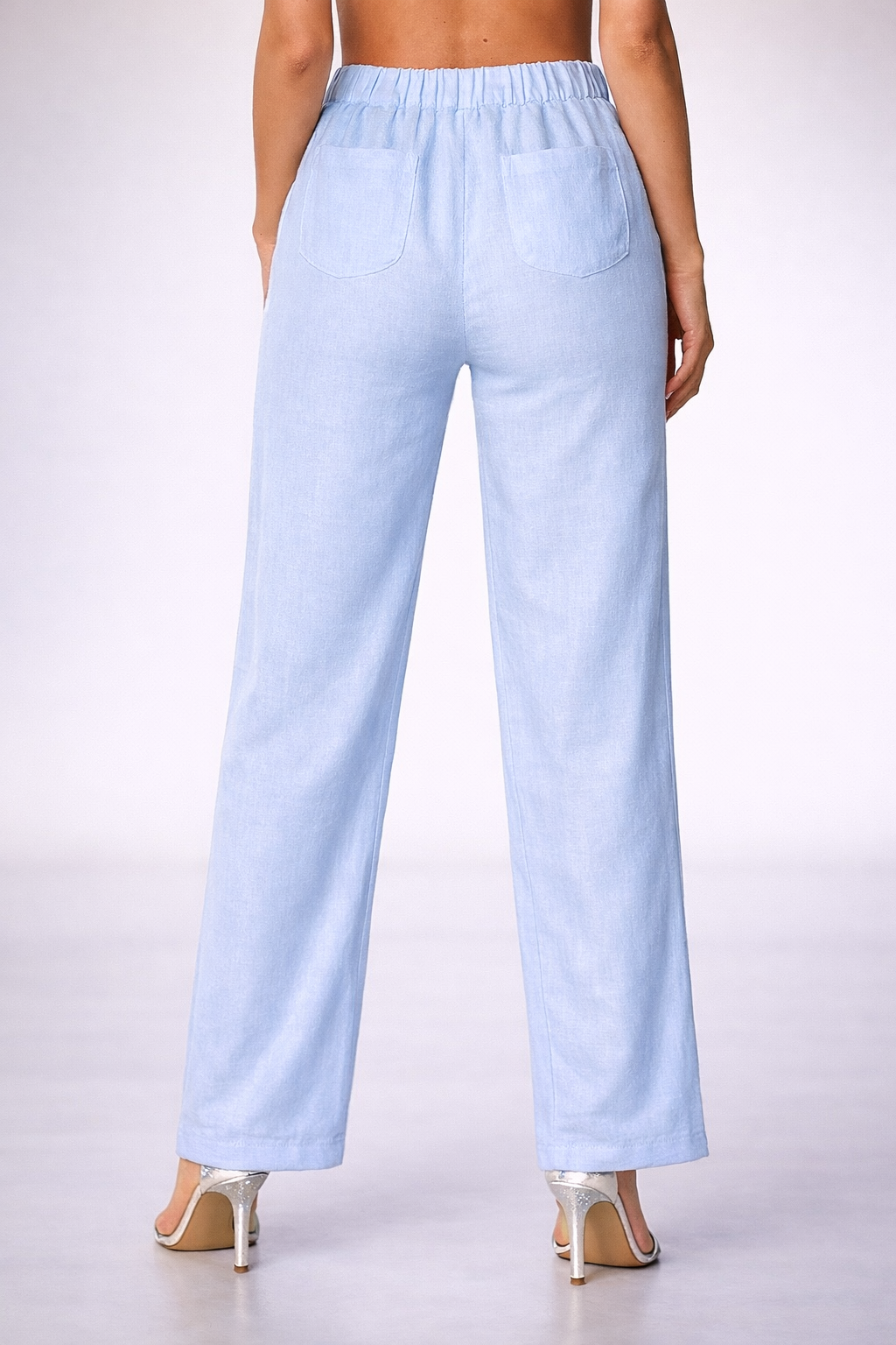 Women's 100% Linen Drawstring Pants – Relaxed Fit Elastic Waist