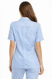 Women's 100% Linen Guayabera Shirt – Short Sleeve Button Down Tropical Blouse | Resort Wear Top | Available in 5 Colors- LLGB3008 - Casual Tropical Wear