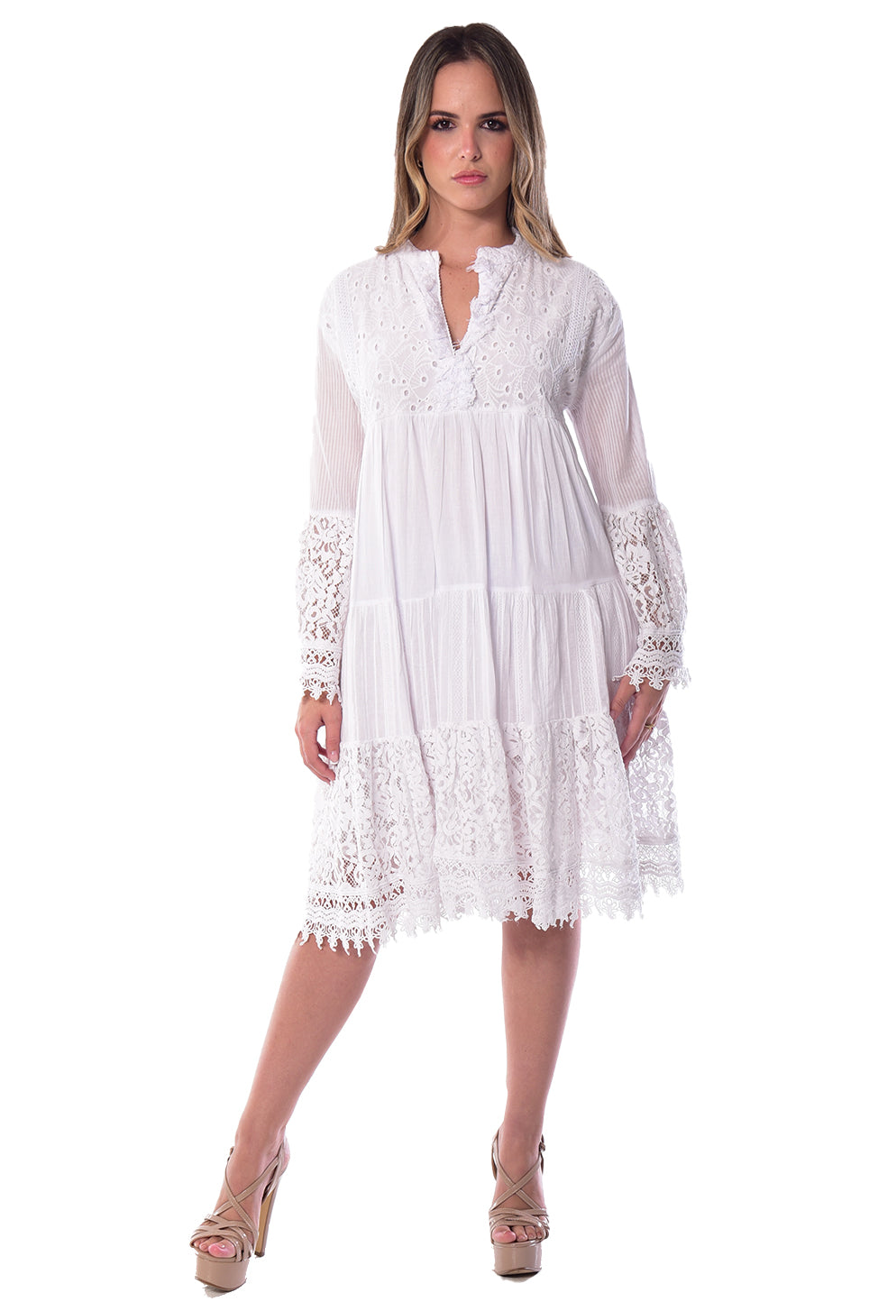 Women's White Lace Hem Frill Skirts