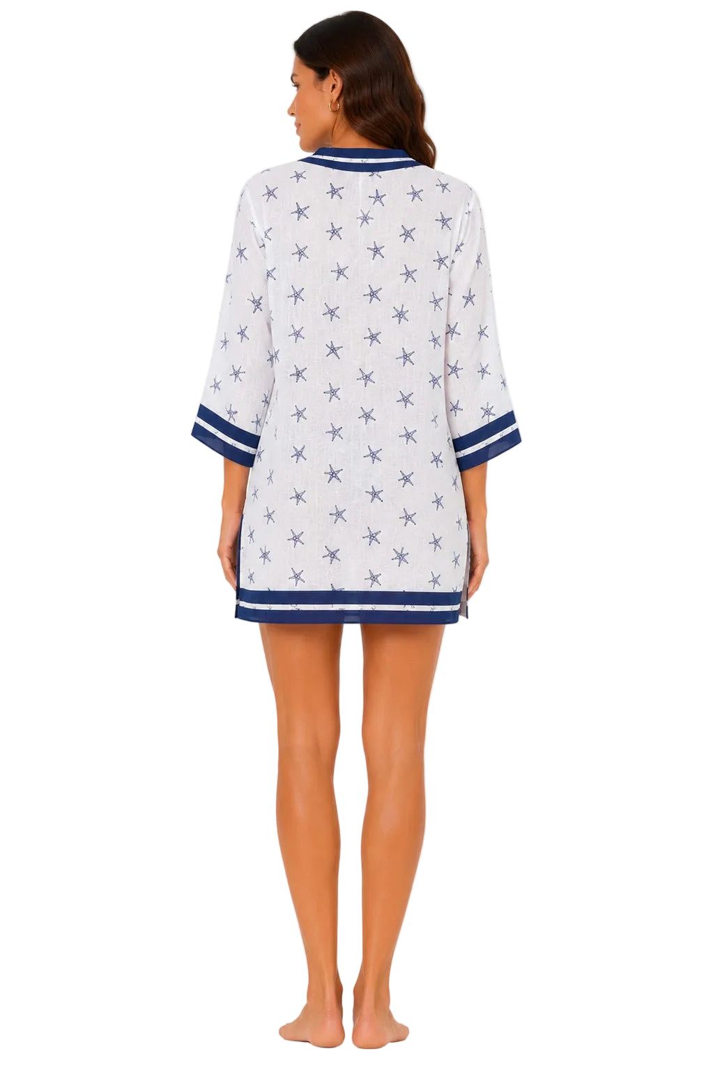 Beach Splash Collection Women's Starfish Print Beach Cover-Up | Lightweight Swim Cover-Up | Resort Tunic by Azúcar - LCT3995