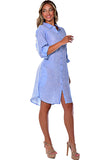 Azucar Ladies 100% Linen Yarn-Dye - 3/4 Sleeve Roll-Up In (9) Colors (2) Pocket Design Shirt/Dress - LLD1725