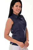 Azucar Ladies 100% Soft Linen Traditional (4) Pocket Guayabera Blouse in (5) Colors- LLGB3006