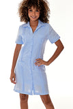 Ladies 100% Soft Linen Traditional (4) Pocket Guayabera Dress in (5) Colors - LLGD3010