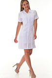 Ladies 100% Soft Linen Traditional (4) Pocket Guayabera Dress in (5) Colors - LLGD3010