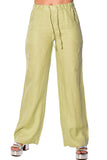Azucar 100% Linen Draw String Pants w/Pockets for Women in (6) Colors -LLP1313