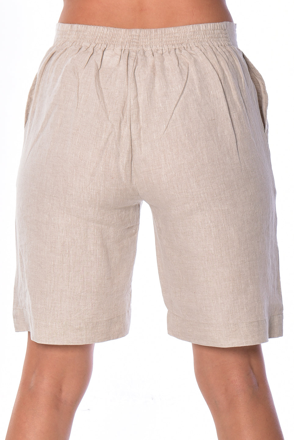 Azucar Ladies Flat Front Linen Shorts w/Pockets - LLWH2075 - Casual Tropical Wear