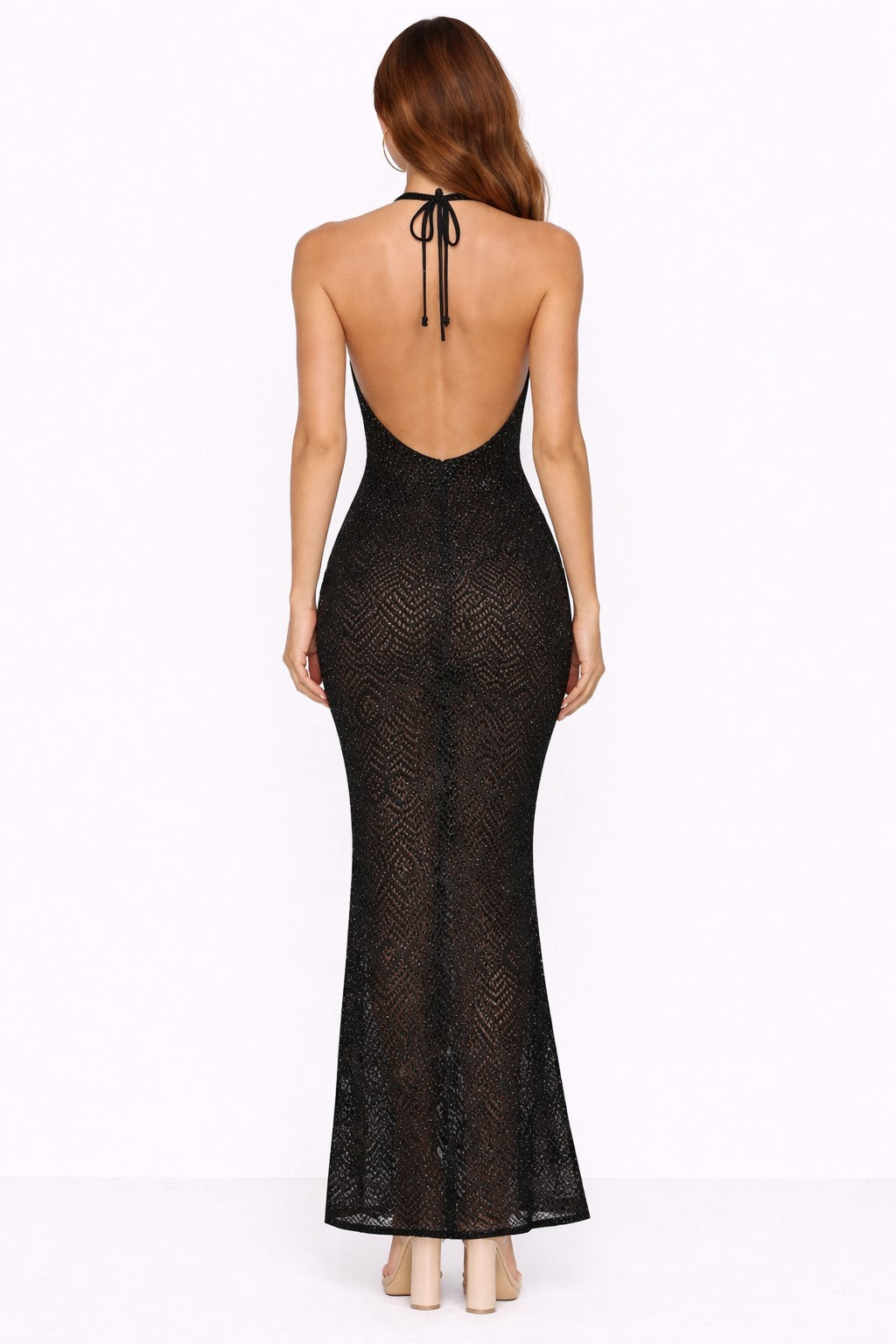 AZUCAR Golden Goddess Crochet Maxi Dress – Luxury Resort Wear, Elegant Beach Cover Up & Vacation Dress - LMT3814