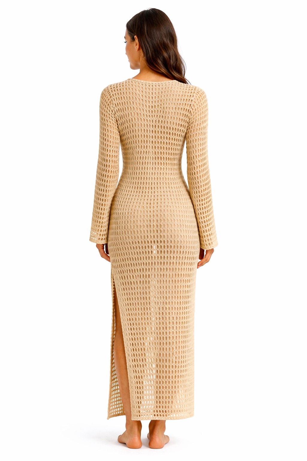 Island Goddess Crochet Maxi Cover-Up Dress – Elegant Beachwear