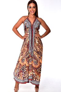 Azucar Ladies Sleeveless Animal Print Dress - LPD240