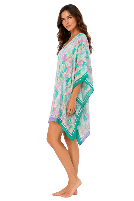 AZUCAR Beach Splash Collection Women's Tropical Bubble Print Cover-Up Dress – Lightweight Resort Swim Cover-Up - LPT4016